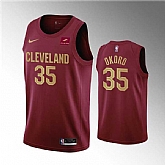 Men's Cleveland Cavaliers #35 Isaac Okoro Wine Icon Edition Stitched Basketball Jersey Dzhi,baseball caps,new era cap wholesale,wholesale hats